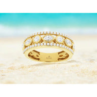 Royal 14K Yellow Gold Diamond Wedding Band with Brilliant Cut Diamonds - 0.90 Carats Total Diamond Weight