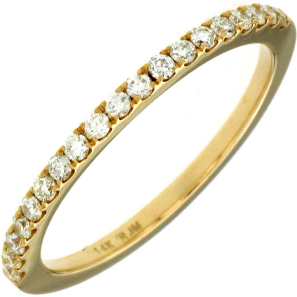 Royal 14K Yellow Gold Diamond Wedding Band with Prong Set Round Diamonds - 0.29 Carats Total Diamond Weight
