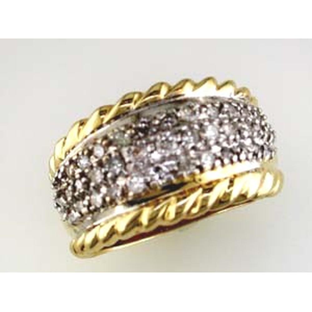 Royal 14K Yellow Gold Diamond Wedding Ring - 0.86 Carat Total Diamond Weight