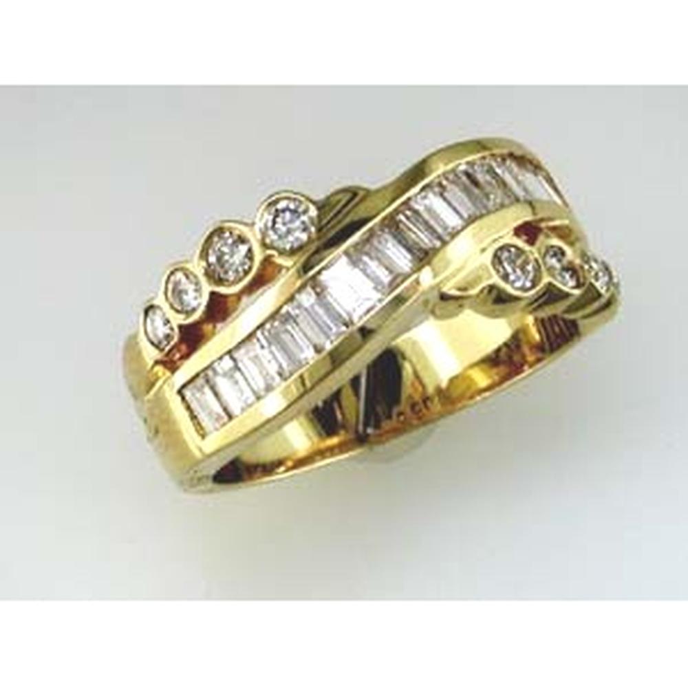 Royal 14K Yellow Gold Diamond Wedding Ring - 1.32 Carat Total Diamond Weight
