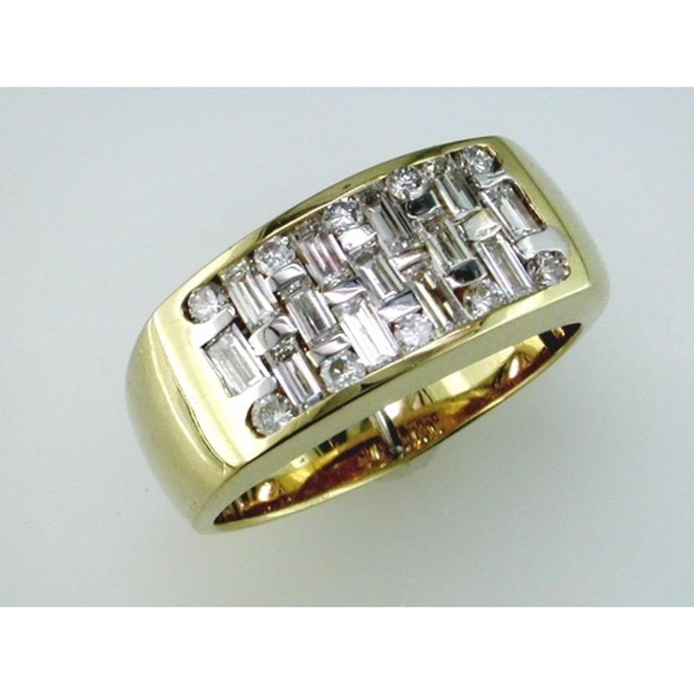 Royal 14K Yellow Gold Diamond Wedding Ring - 1.32 Carat Total Diamond Weight