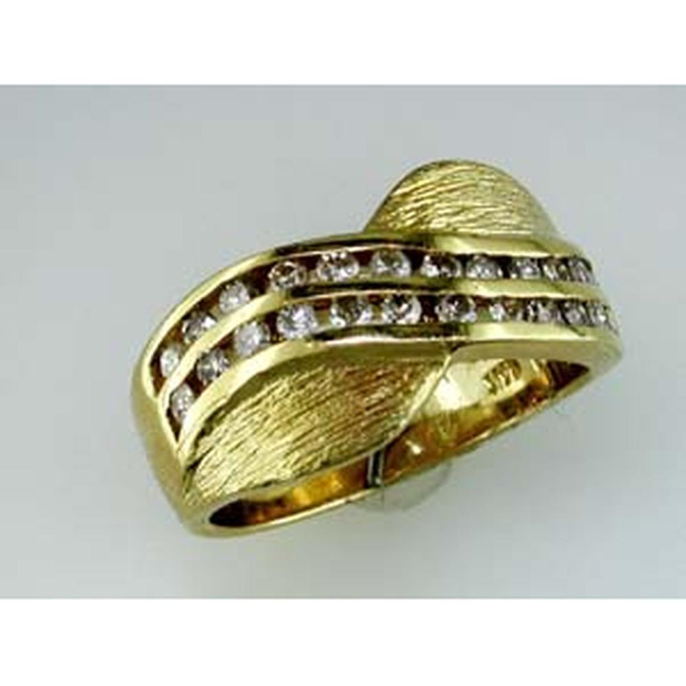 Royal 14K Yellow Gold Diamond Wedding Ring with Round Diamonds - 0.50 Carat Total Diamond Weight