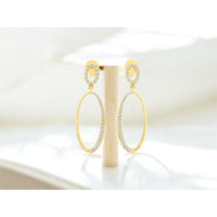 Royal 14K Yellow Gold Drop Earrings with Pavé-Set Round Diamonds and Rope Texture - 0.45 Carats Total Diamond Weight