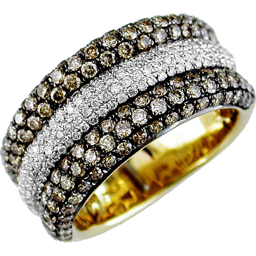Royal 14K Yellow Gold Dual Diamond Delight Ring - 1.98 Carat Total Diamond Weight