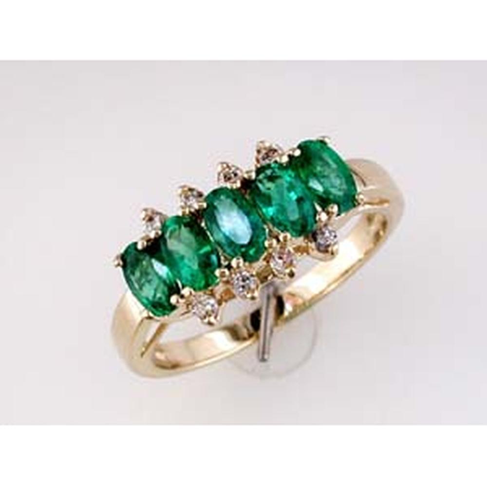 Royal 14K Yellow Gold Emerald & Diamond Ring - Exquisite Elegance