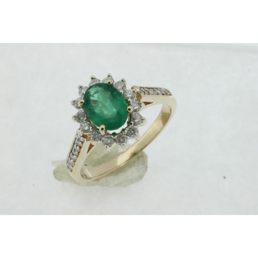 Royal 14K Yellow Gold Emerald & Diamond Ring - Timeless Elegance
