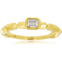 Royal 14K Yellow Gold Engagement Ring with Geometrically Set Brilliant Cut Diamond - 0.20 Carat