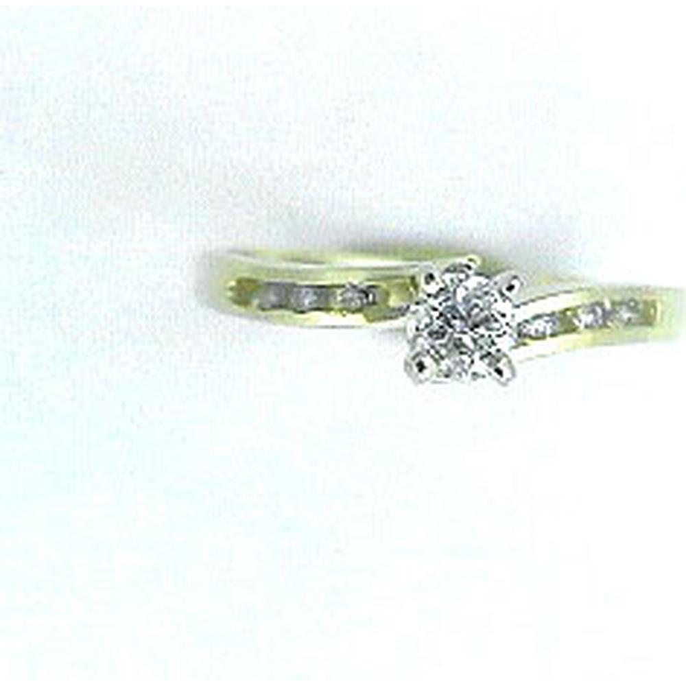 Royal 14K Yellow Gold Engagement Ring with Round-Cut Diamonds - 0.33 Carats Total Diamond Weight