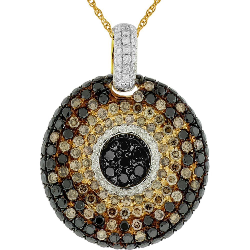 Royal 14K Yellow Gold Fancy Diamond Pendant - 2.00 Carat Total Diamond Weight