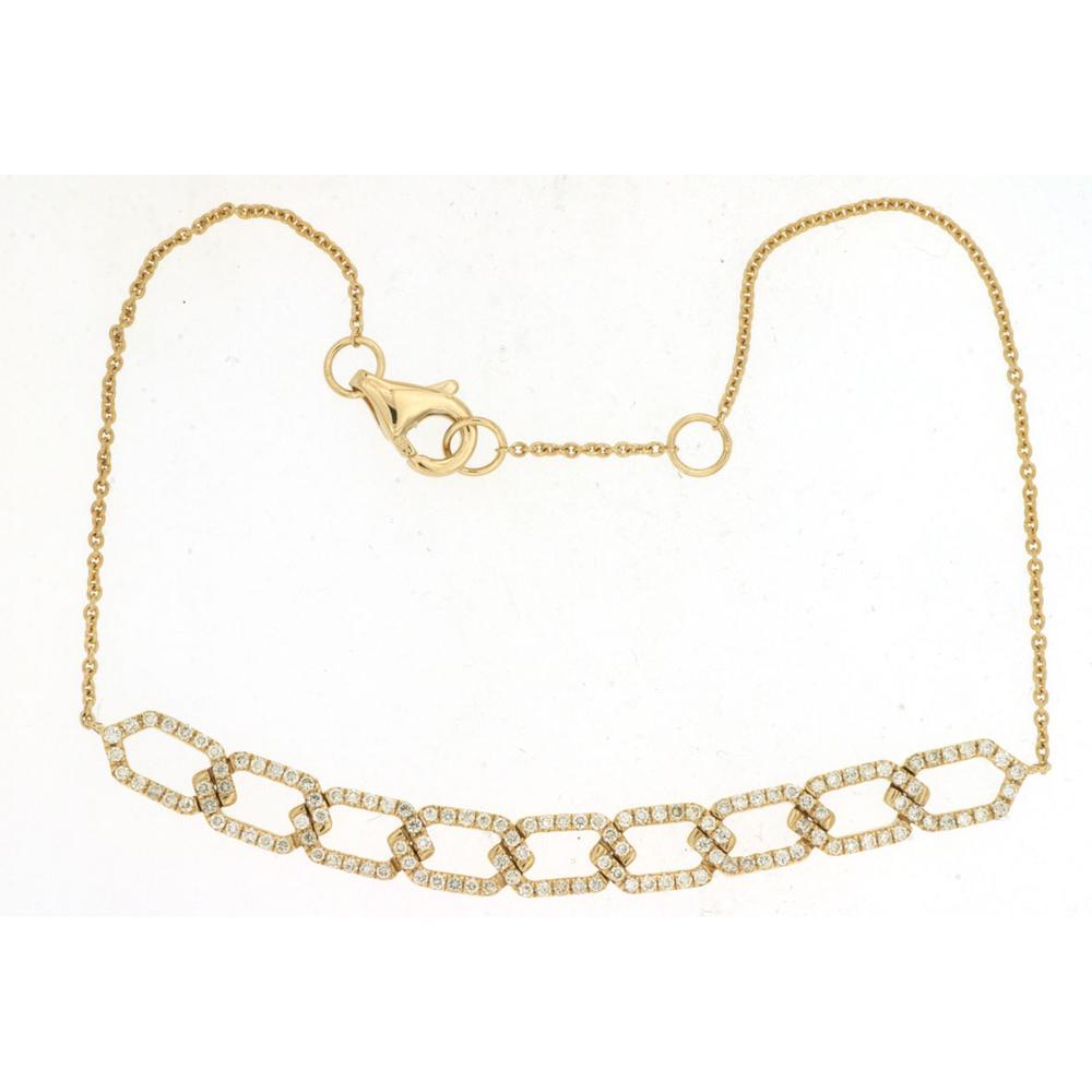 Royal 14K Yellow Gold Geometric Link Bracelet with 0.36 Carat Total Diamond Weight