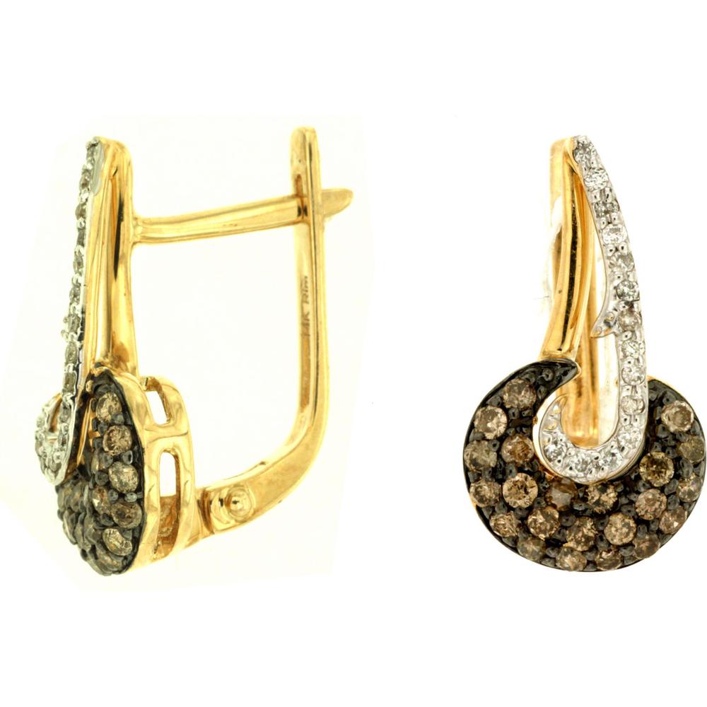 Royal 14K Yellow Gold Halo Diamond & Mocha Diamond Earrings - Radiant Beauty