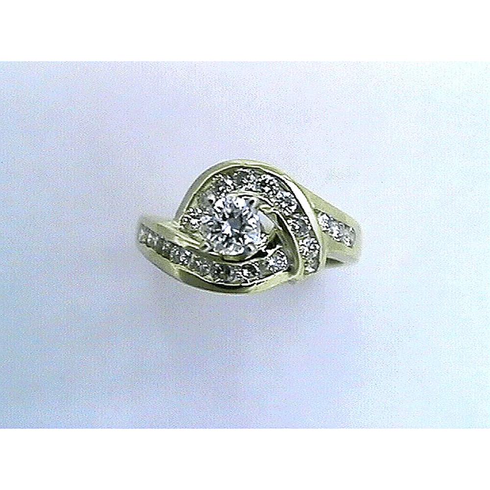 Royal 14K Yellow Gold Halo Diamond Engagement Ring - 1.06 Carat Total Diamond Weight