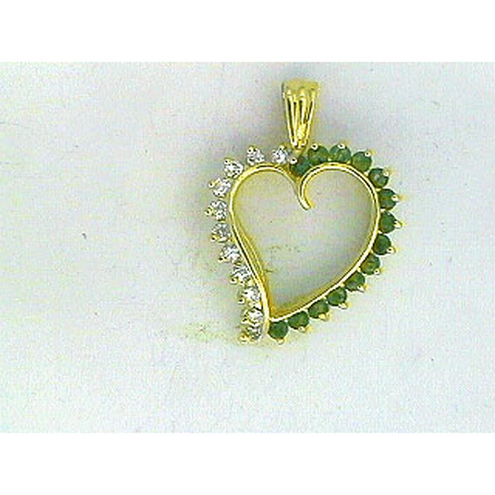 Royal 14K Yellow Gold Heart Diamond Pendant - 0.30 Carat Total Diamond Weight