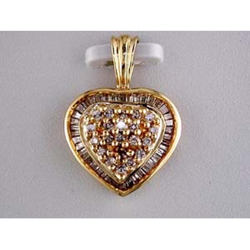 Royal 14K Yellow Gold Heart Pendant with 0.50 Carat Diamond