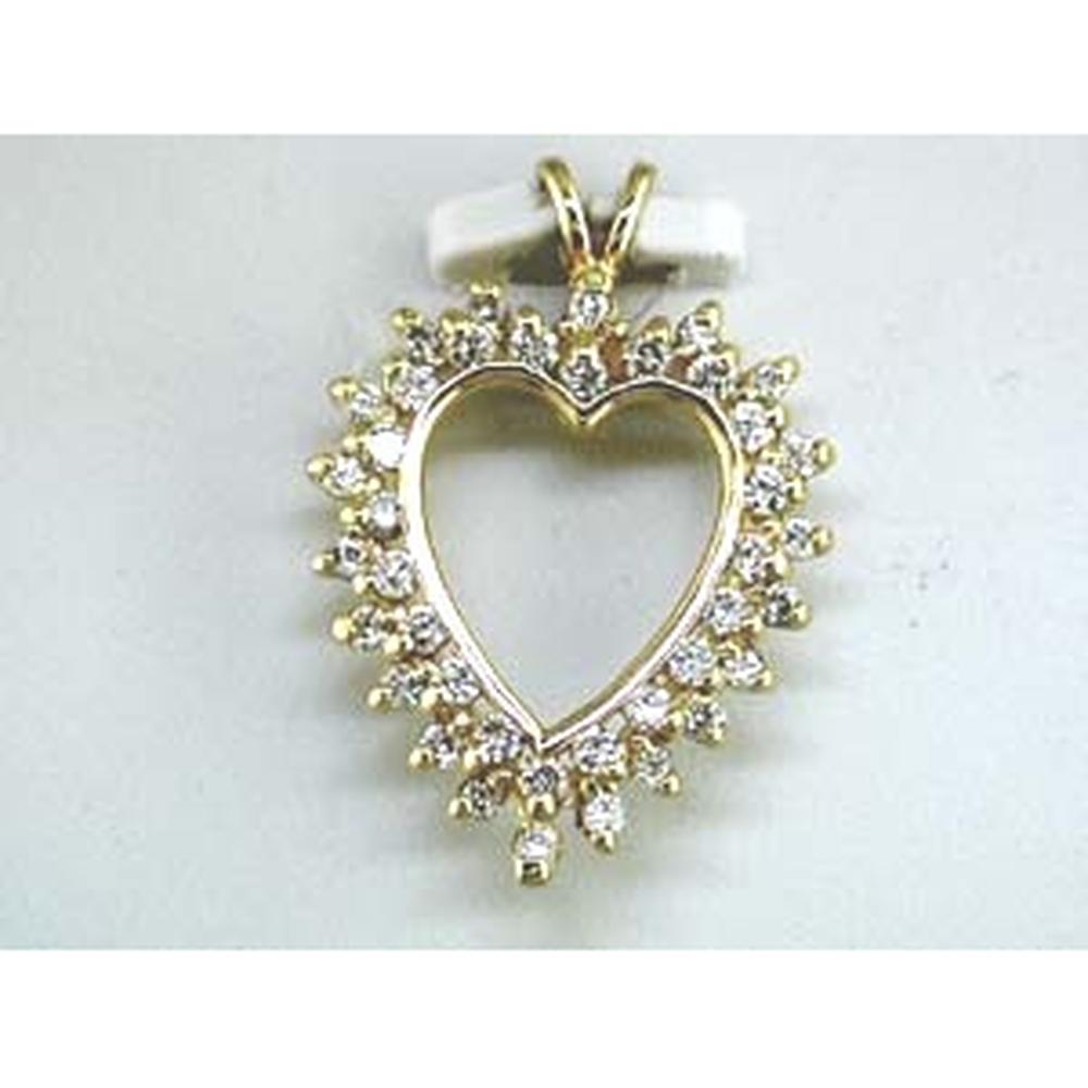 Royal 14K Yellow Gold Heart Pendant with 0.57 Carat Round Diamond
