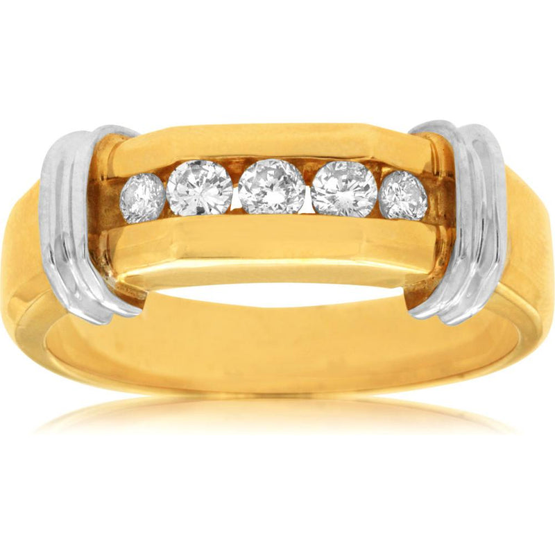 Royal 14K Yellow Gold His & Hers Diamond Band - 0.33 Carat Total Diamond Weight