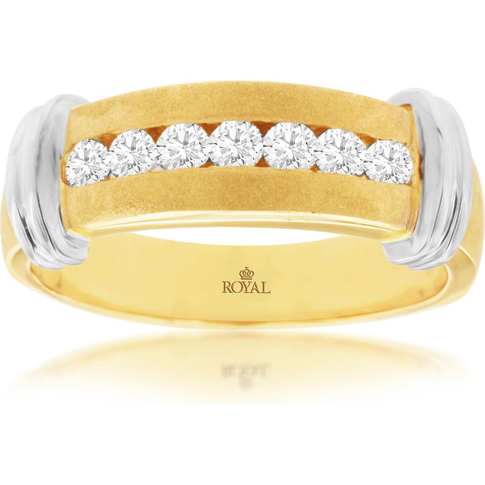 Royal 14K Yellow Gold His & Hers Diamond Band - 0.52 Carat Total Diamond Weight
