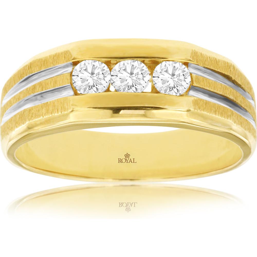 Royal 14K Yellow Gold His & Hers Diamond Ring - Symbol of Timeless Love