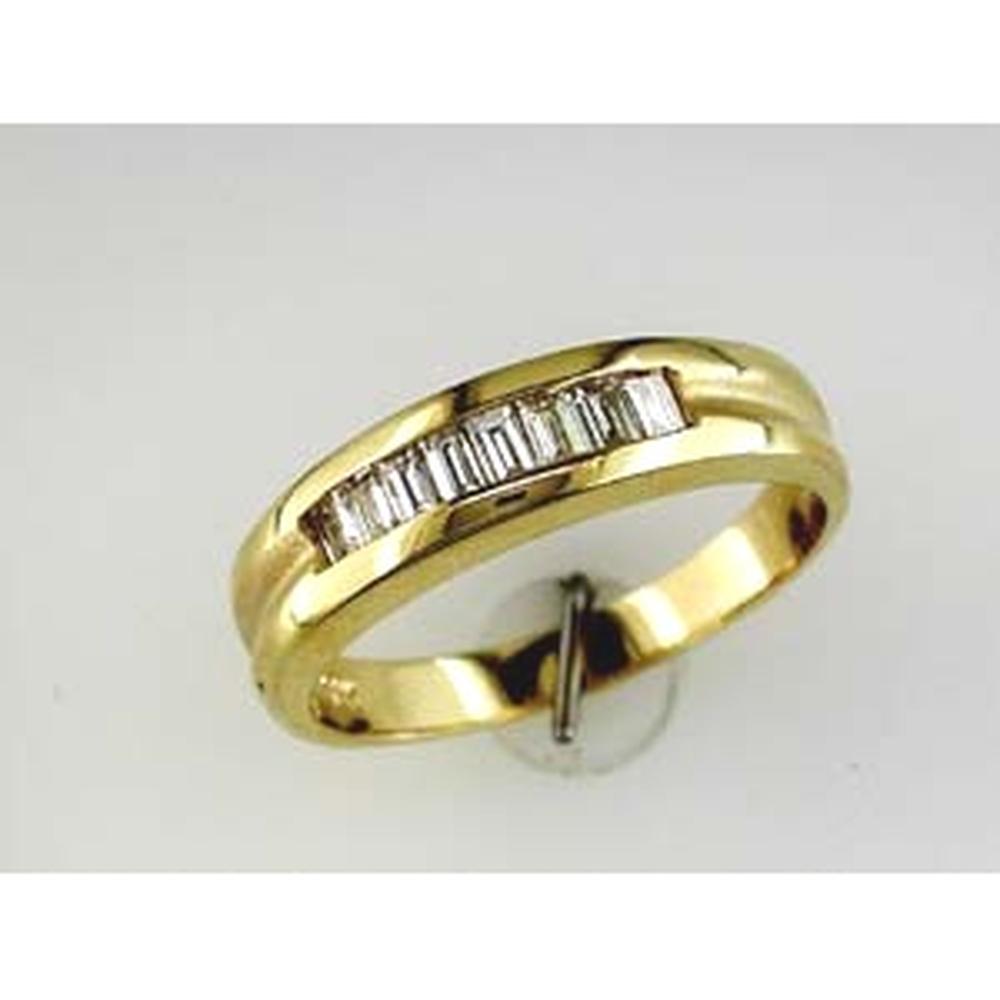 Royal 14K Yellow Gold His & Hers Wedding Bands with Baguette-Cut Diamonds - 0.42 Carat Total Diamond Weight