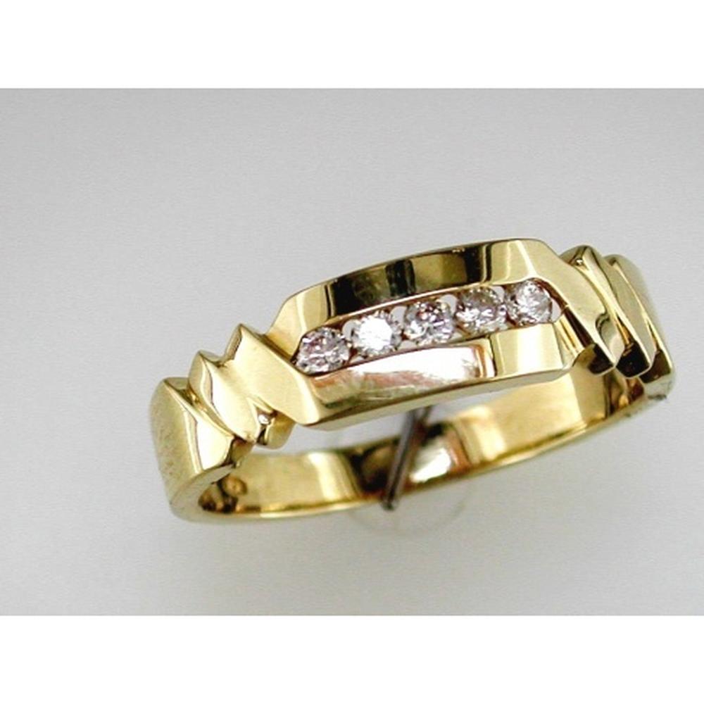 Royal 14K Yellow Gold His & Hers Wedding Bands with Round Diamonds - 0.25 Carat Total Diamond Weight