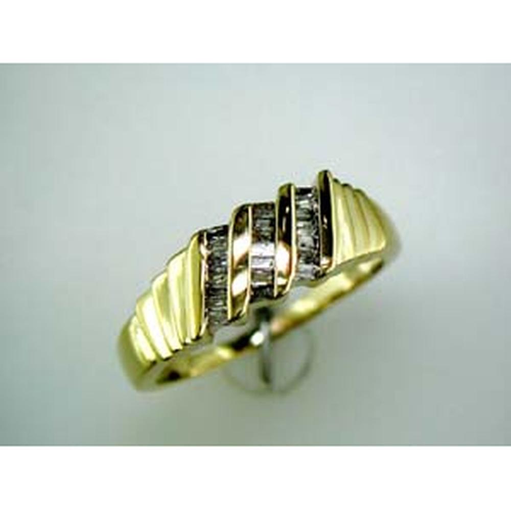 Royal 14K Yellow Gold His & Hers Wedding Rings with 0.25 Carat Baguette Diamonds