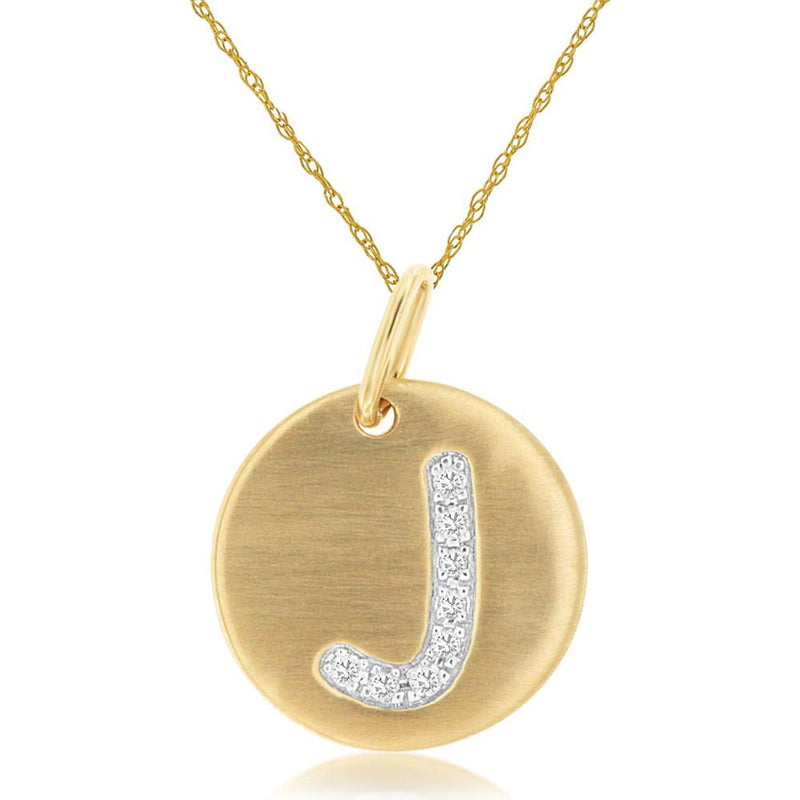 Royal 14K Yellow Gold Initial Diamond Pendant - Personalized Elegance