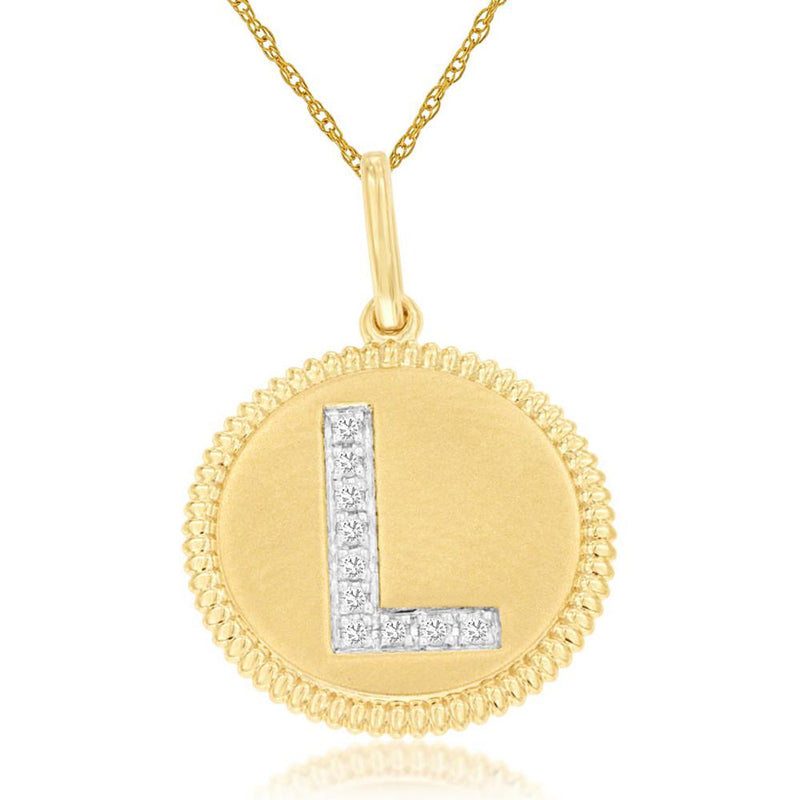 Royal 14K Yellow Gold Initial Diamond Pendant - Personalized Elegance