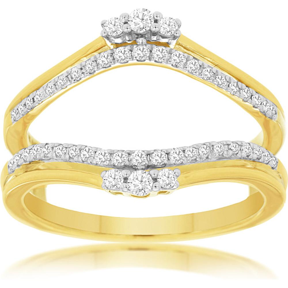 Royal 14K Yellow Gold Insert Ring with Round Diamonds - 0.33 Carat Total Diamond Weight