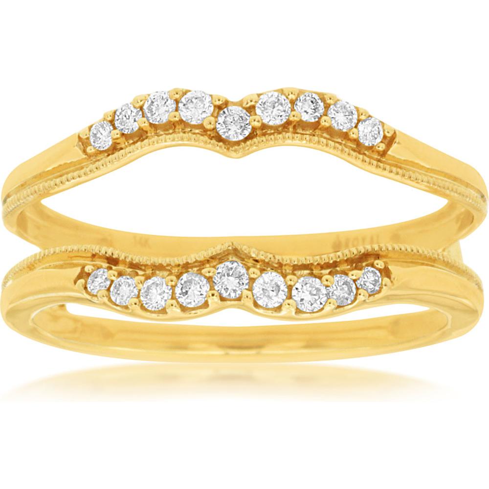 Royal 14K Yellow Gold Ladies Diamond Insert Ring - 0.20 Carat Total Diamond Weight