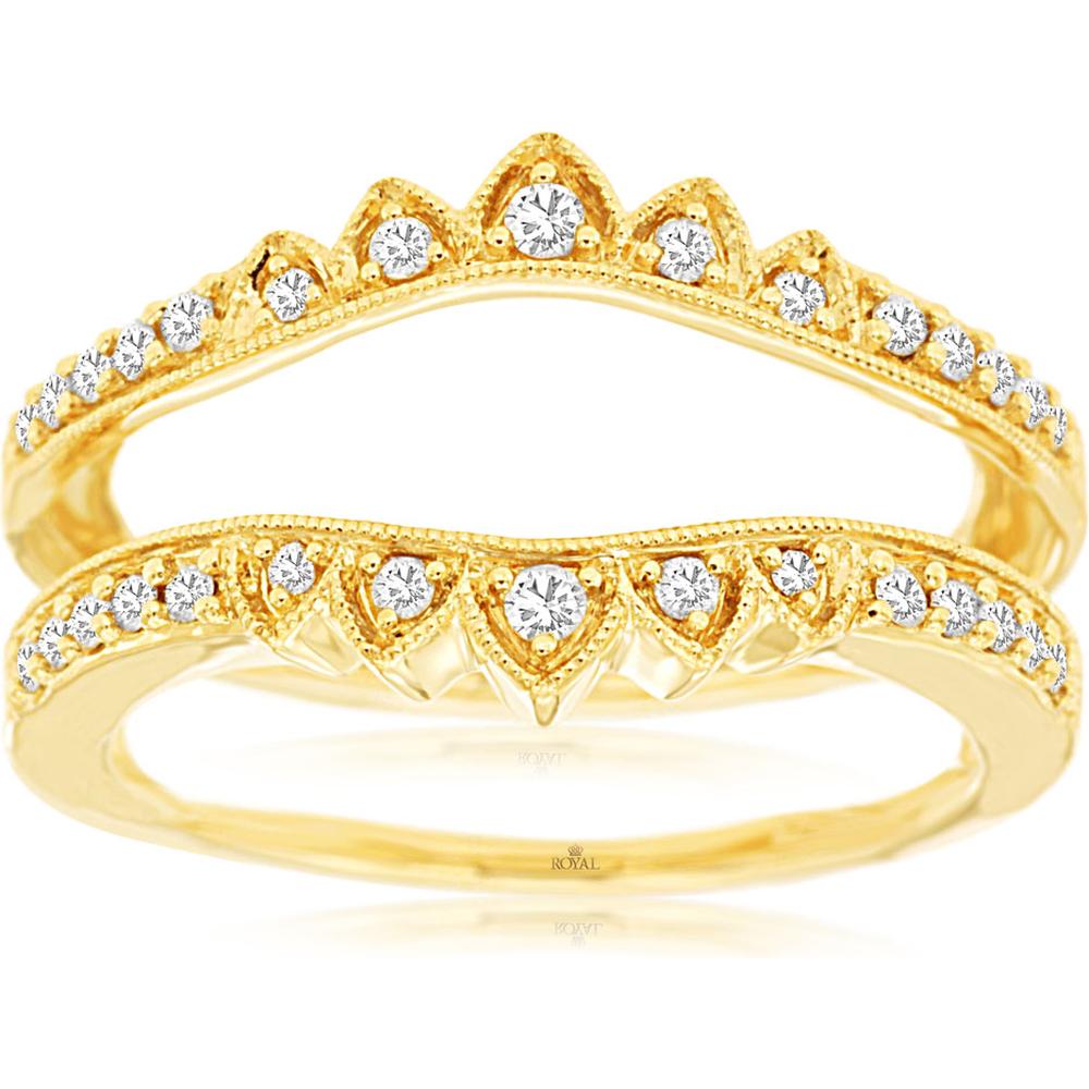 Royal 14K Yellow Gold Ladies Diamond Insert Ring - 0.25 Carat