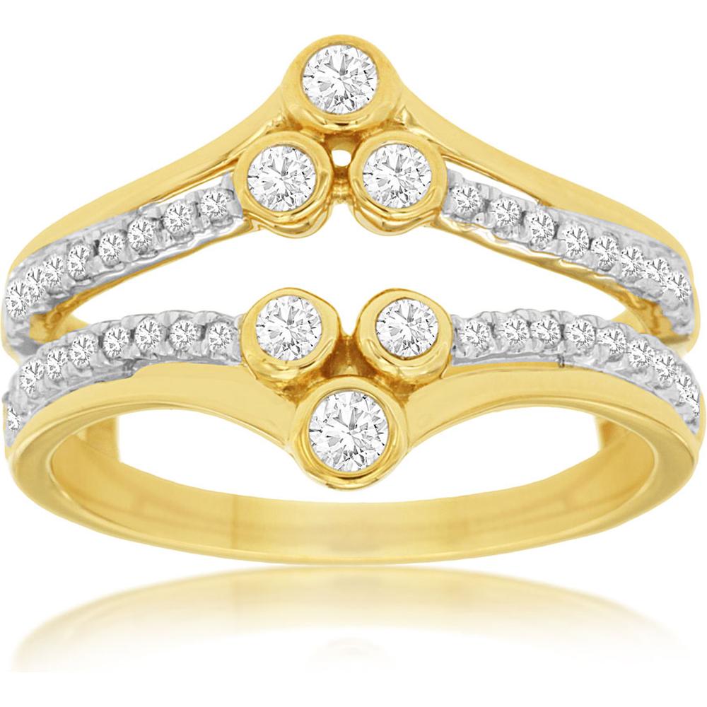Royal 14K Yellow Gold Ladies Diamond Insert Ring - 0.49 Carat Total Diamond Weight