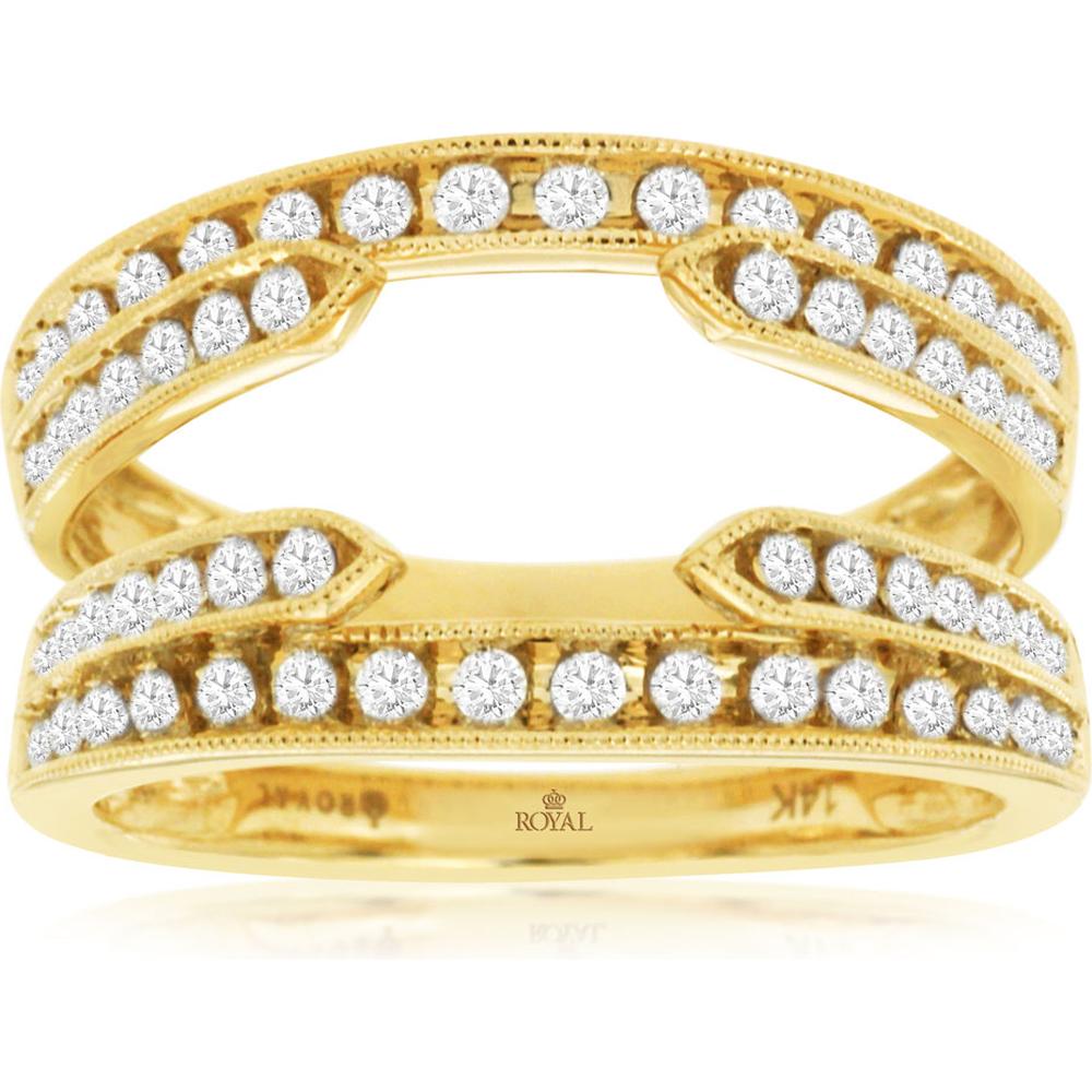 Royal 14K Yellow Gold Ladies Diamond Insert Ring - 0.60 Carat Total Diamond Weight