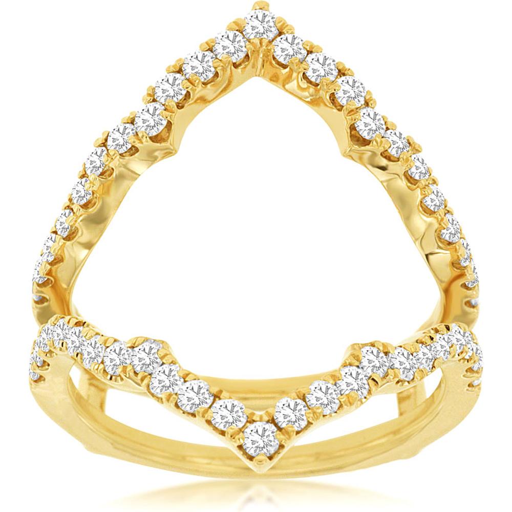 Royal 14K Yellow Gold Ladies Diamond Insert Ring - 0.75 Carat Total Diamond Weight