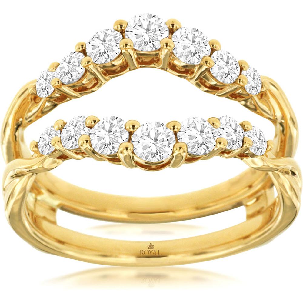 Royal 14K Yellow Gold Ladies Diamond Insert Ring - 0.92 Carat Total Diamond Weight