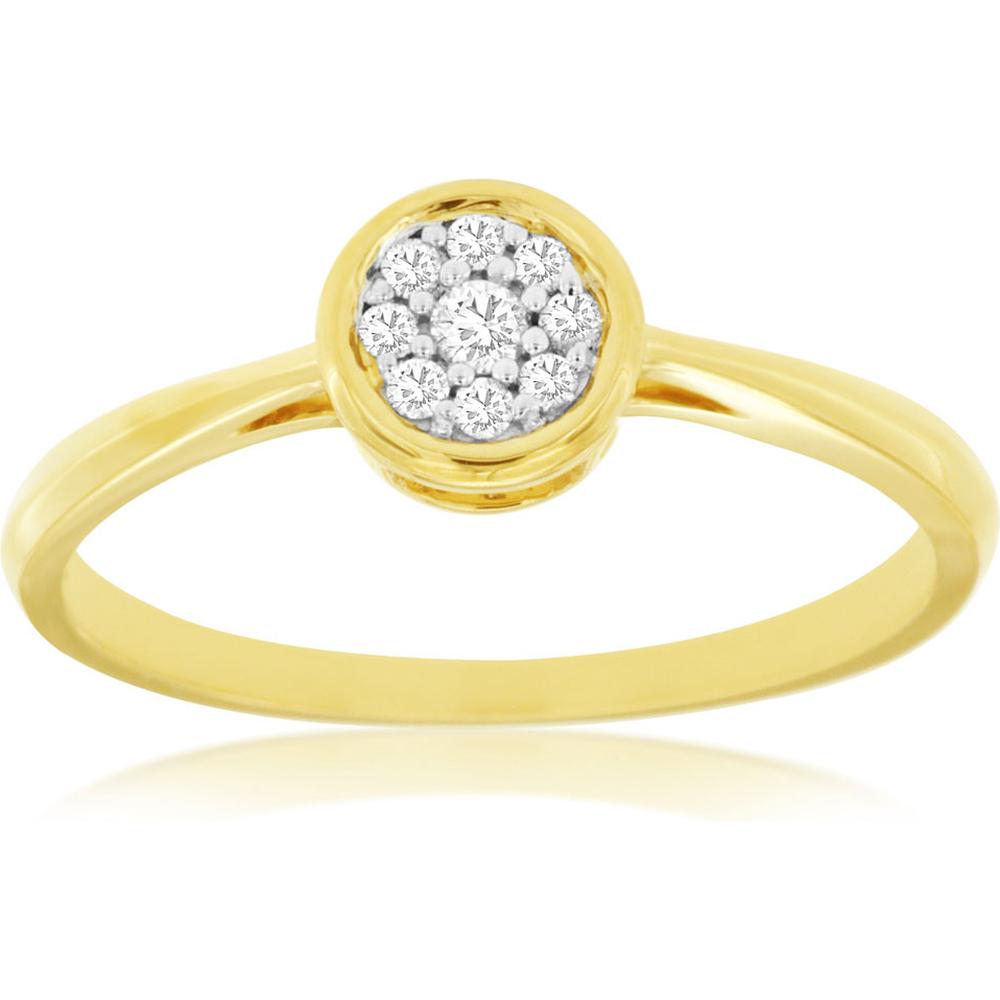 Royal 14K Yellow Gold Ladies Diamond Ring - 0.09 Carat Total Diamond Weight