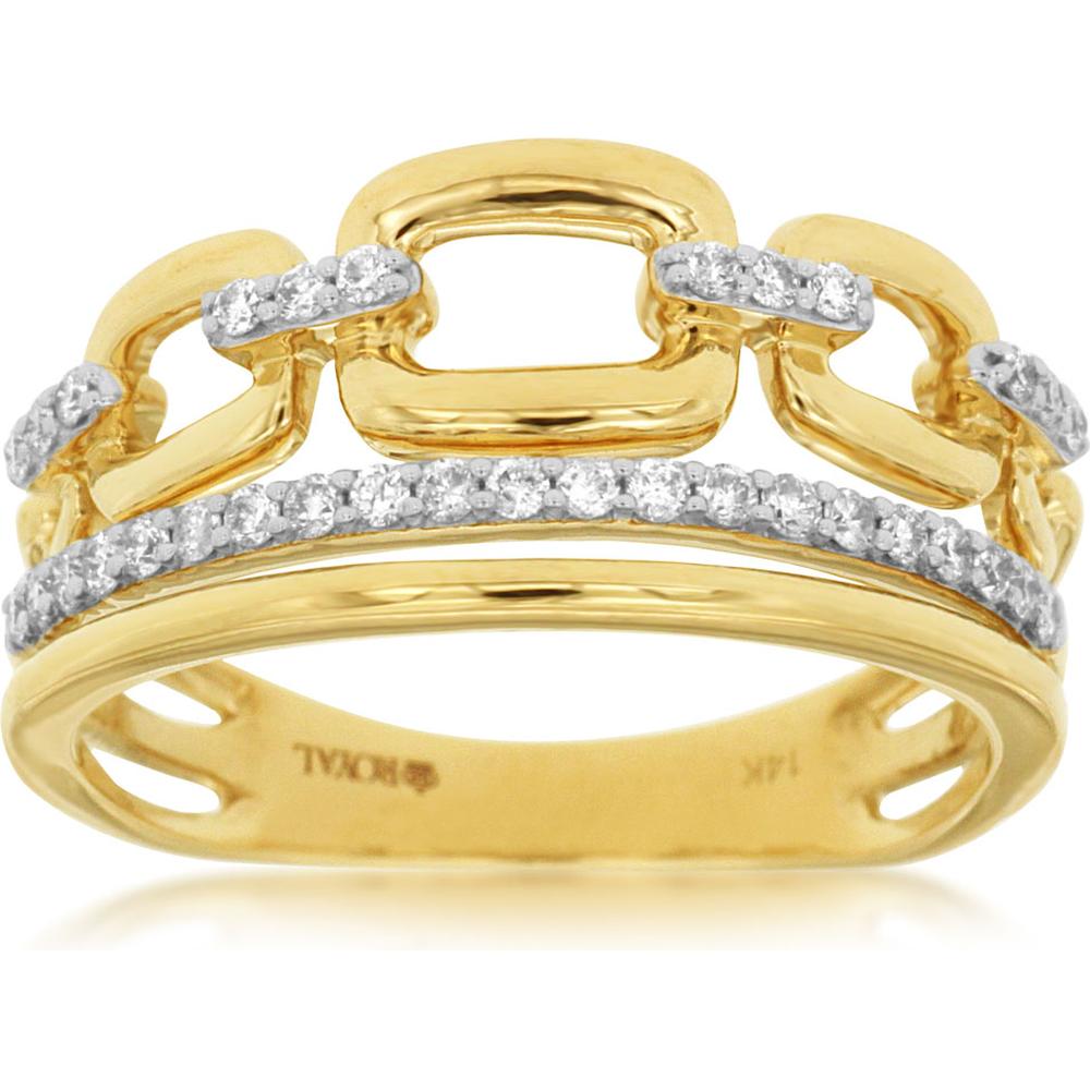 Royal 14K Yellow Gold Ladies Diamond Ring - 0.25 Carat Total Diamond Weight