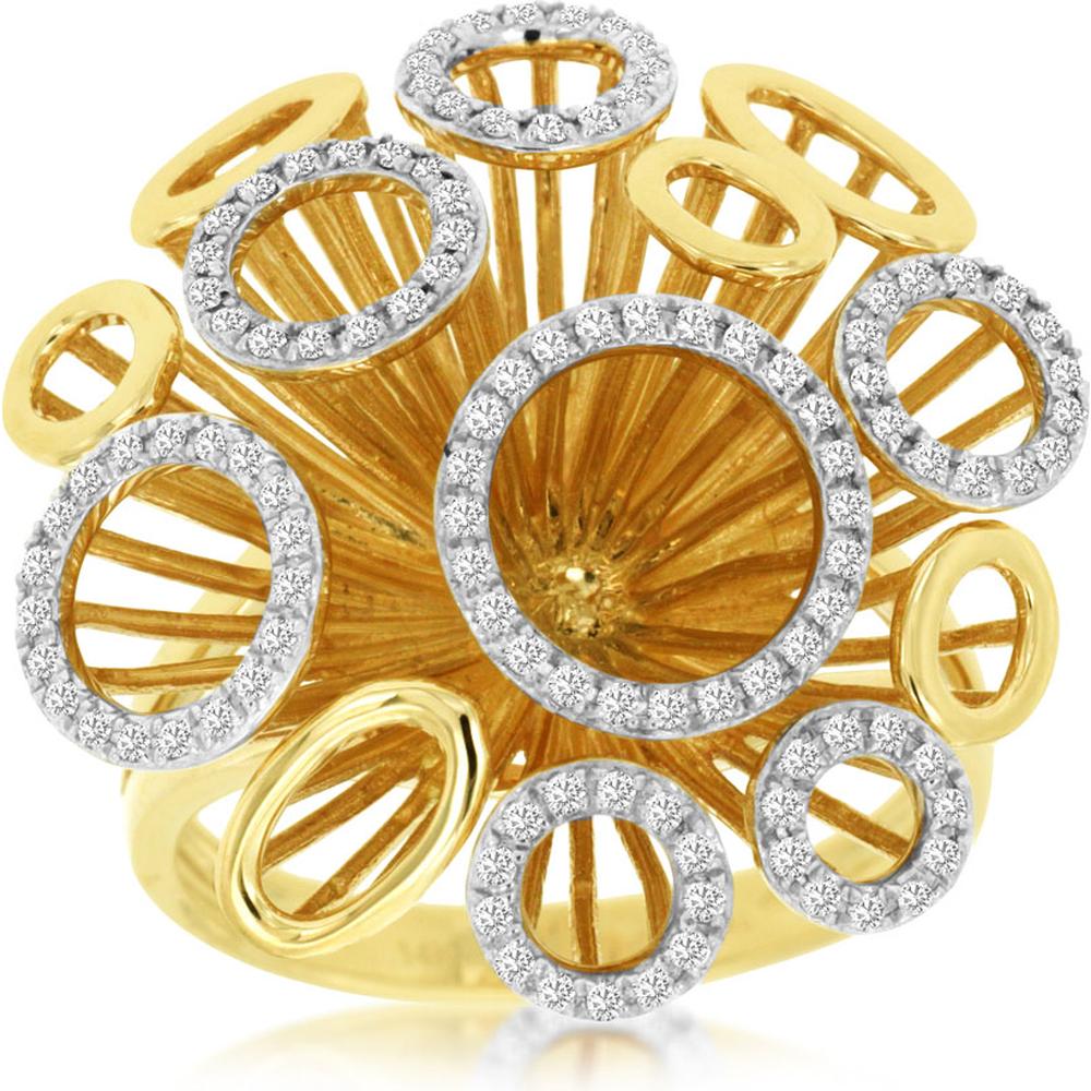 Royal 14K Yellow Gold Ladies Diamond Ring - 0.30 Carat Total Diamond Weight