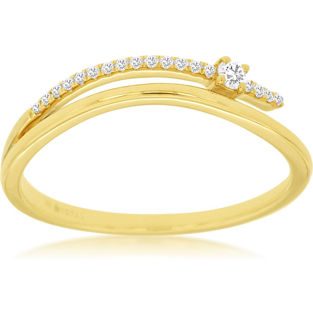 Royal 14K Yellow Gold Ladies Diamond Ring - Timeless Elegance and Luxury