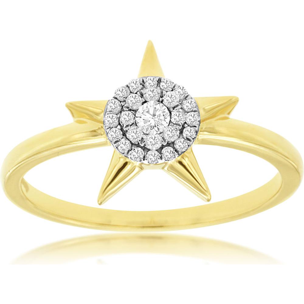 Royal 14K Yellow Gold Ladies Diamond Ring - Timeless Elegance