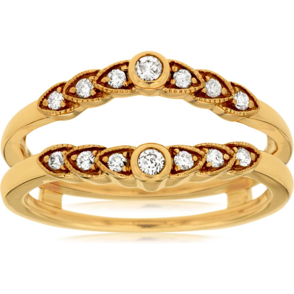 Royal 14K Yellow Gold Ladies Oval Diamond Insert Ring - 0.19 Carat Total Diamond Weight