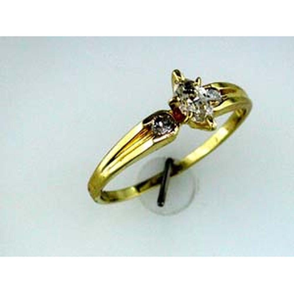 Royal 14K Yellow Gold Marquise and Pear Diamond Engagement Ring - 0.46 Carat Total Diamond Weight