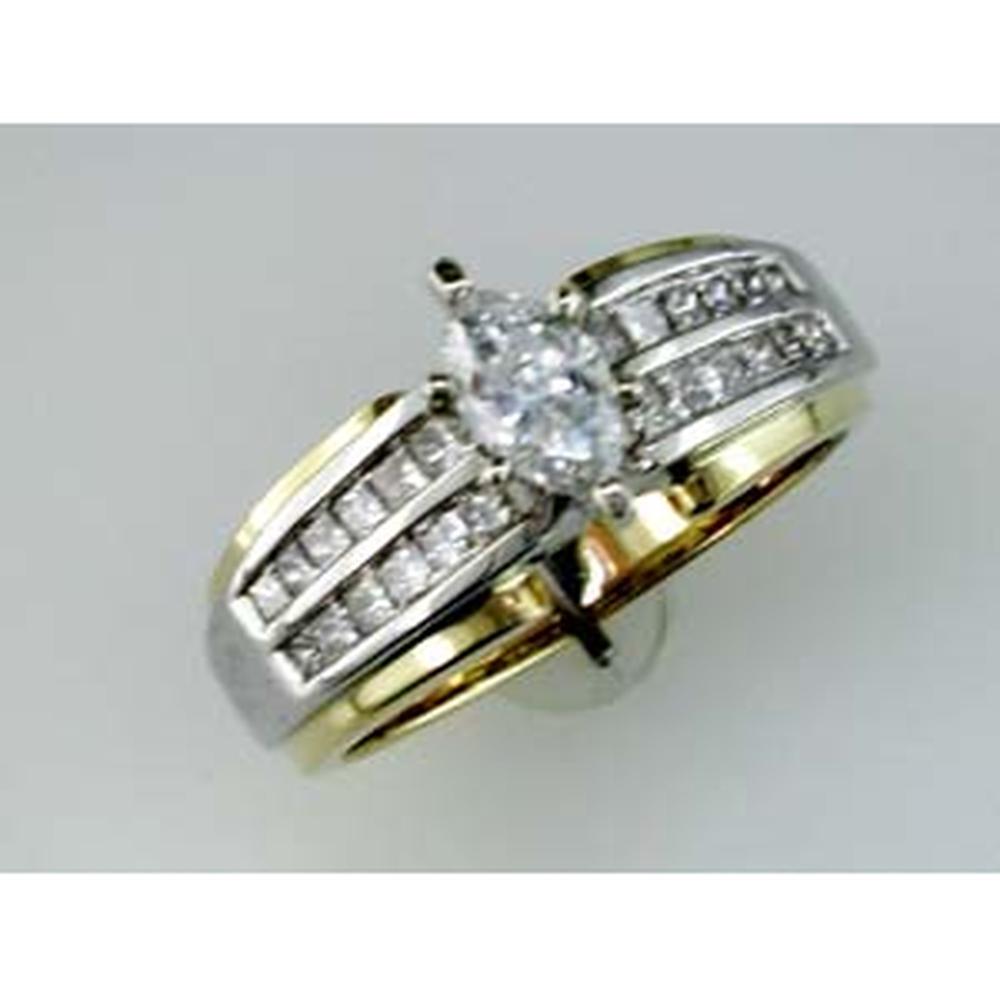 Royal 14K Yellow Gold Marquise-Cut Diamond Engagement Ring - 1.05 Carat Total Diamond Weight