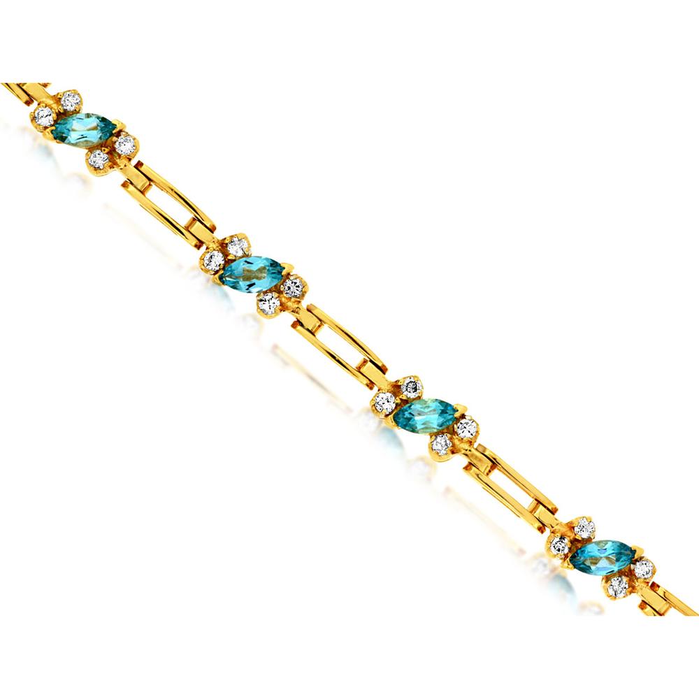 Royal 14K Yellow Gold Marquise Diamond Bracelet - 0.47 Carat Total Diamond Weight