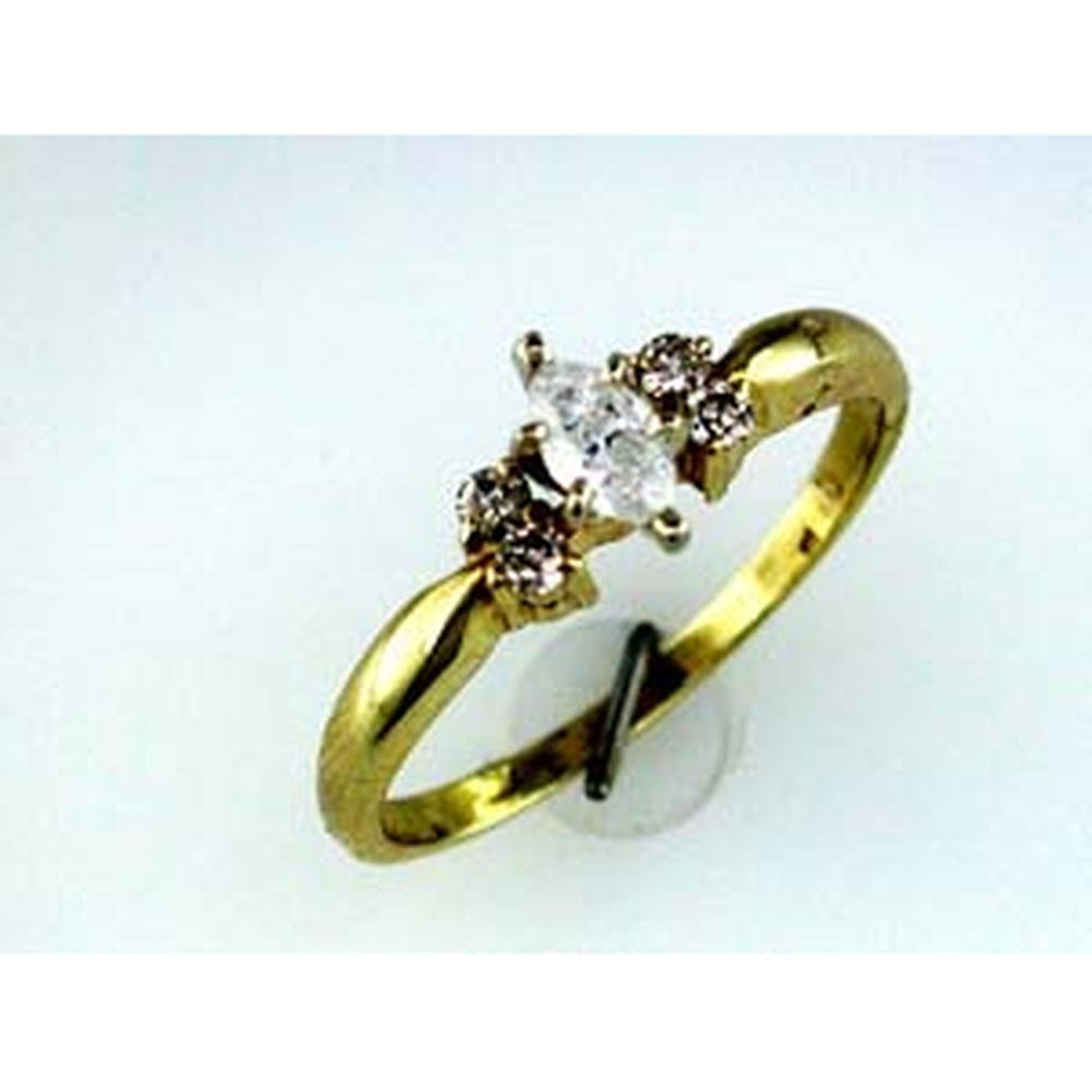 Royal 14K Yellow Gold Marquise Diamond Engagement Ring - 0.25 Carat Main Stone