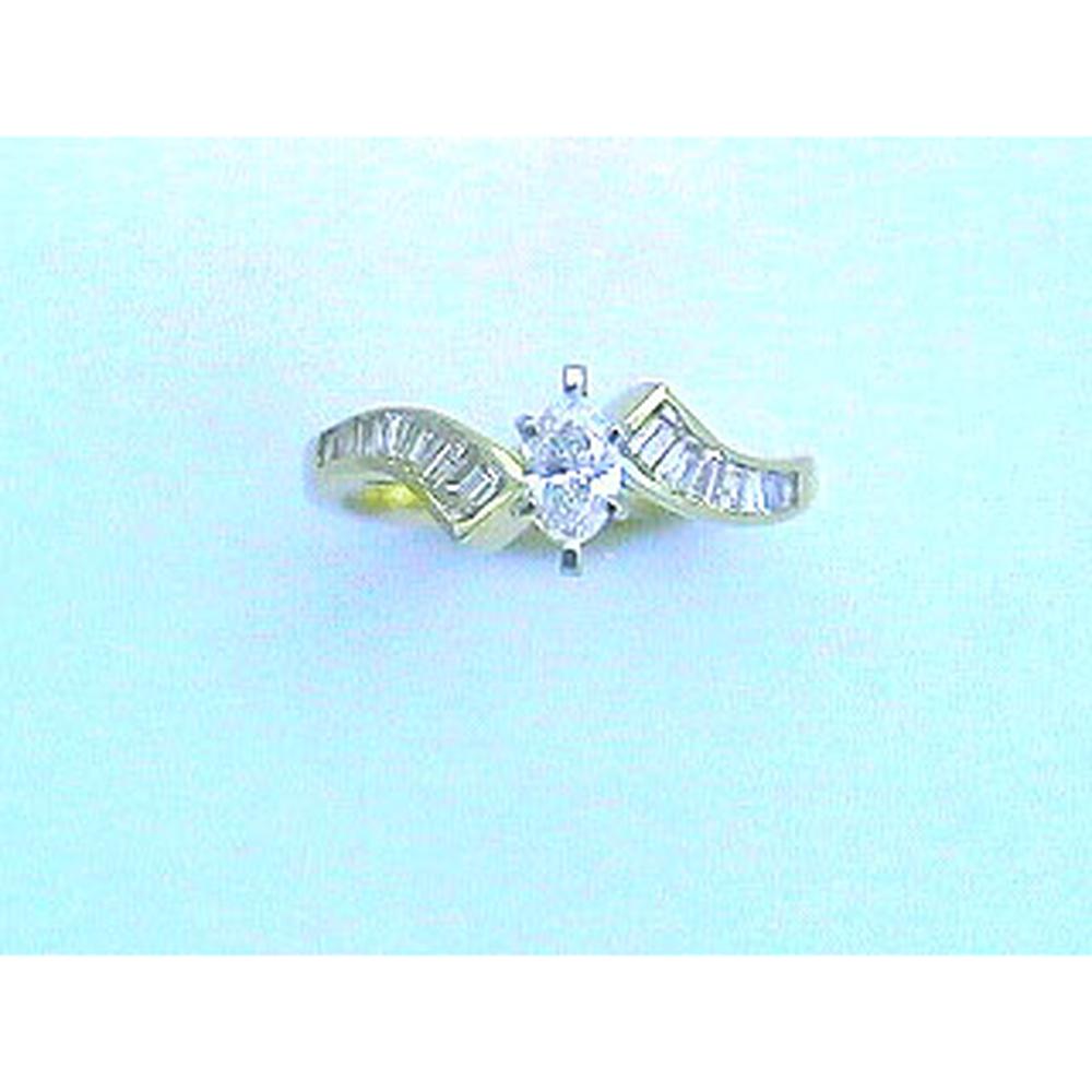 Royal 14K Yellow Gold Marquise Diamond Engagement Ring - 0.36 Carat Center, 0.60 Carat Total Diamond Weight