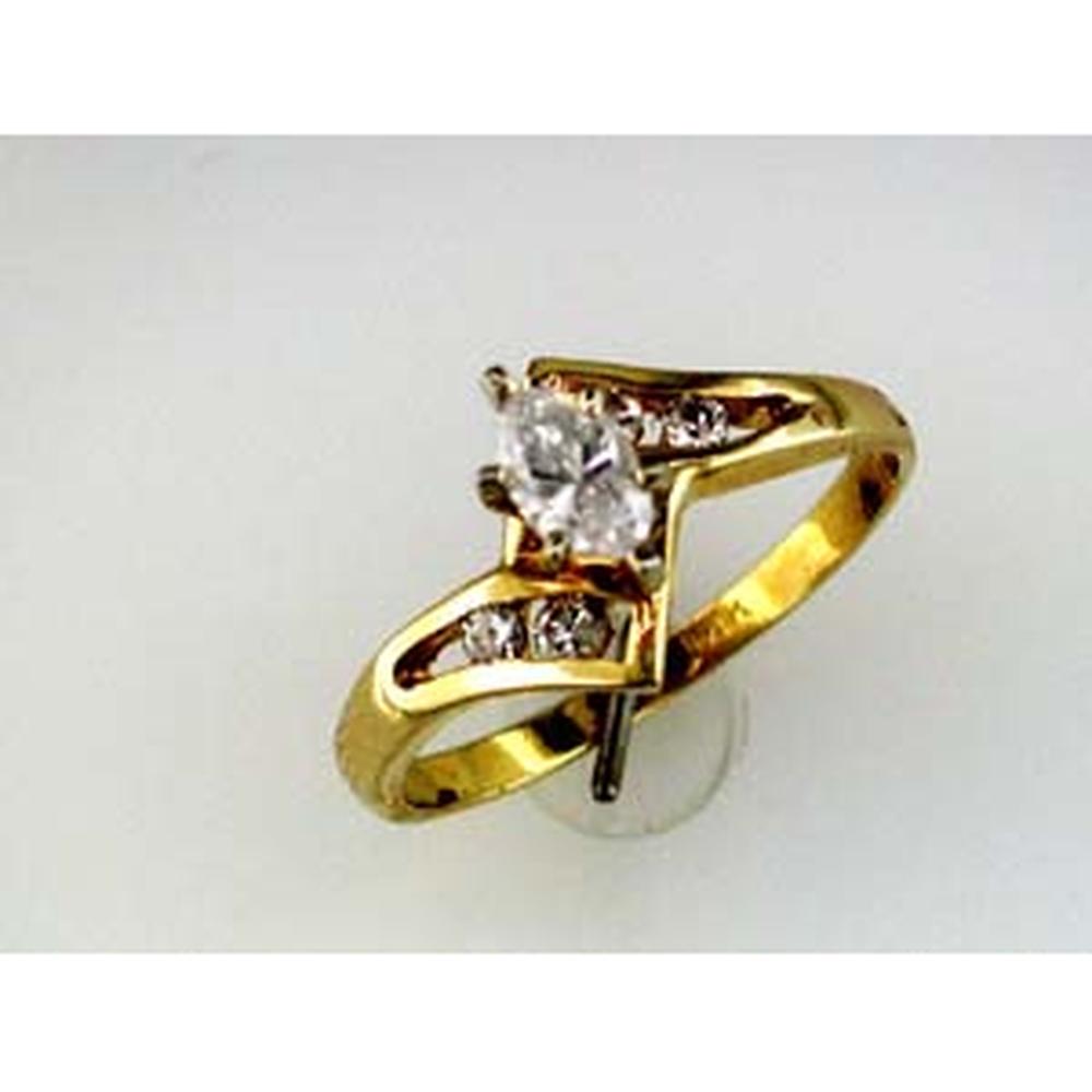 Royal 14K Yellow Gold Marquise Diamond Engagement Ring - 0.44 Carat Total Diamond Weight