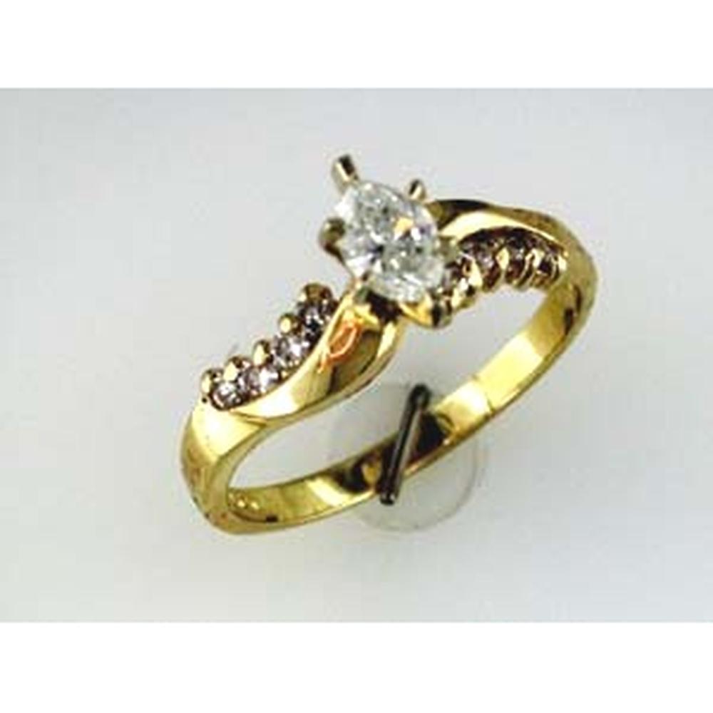 Royal 14K Yellow Gold Marquise Diamond Engagement Ring - 0.50 Carat Total Diamond Weight