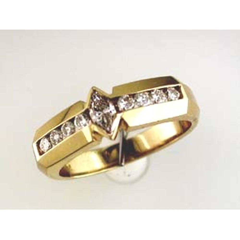 Royal 14K Yellow Gold Marquise Diamond Wedding Ring - 0.52 Carat Total Diamond Weight