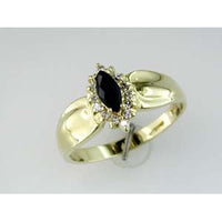 Royal 14K Yellow Gold Marquise Sapphire & Diamond Halo Ring
