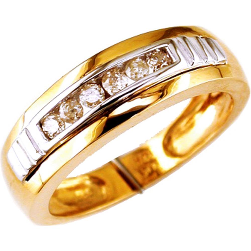 Royal 14K Yellow Gold Men's Diamond Ring - 0.25 Carat Total Diamond Weight